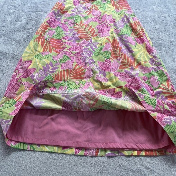 Lilly Pulitzer Dress Womens 8 Sabrina Bottoms Up Print Strapless Frog Floral - Picture 5 of 16